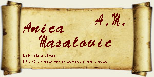 Anica Masalović vizit kartica